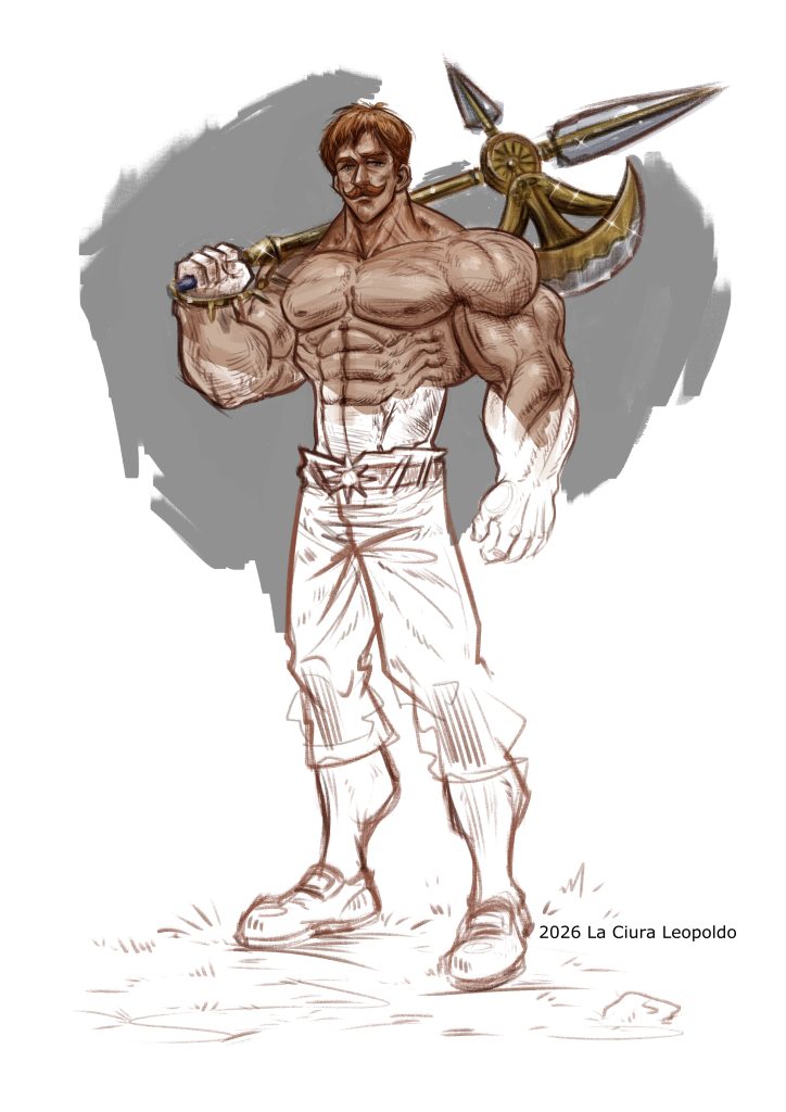 Escanor artwork – digital illustration tribute with solar power and character design focus